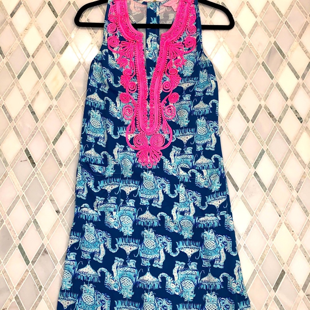 Carlotta Shift Dress Deep Indigo Joy ride